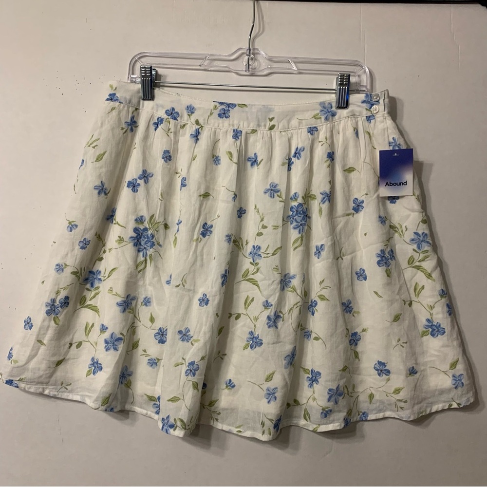 Abound Womens  Mini Skirt Size Large Blue Chintz Floral